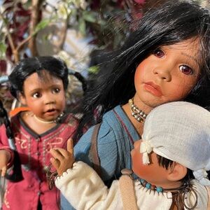 Dolls Native American Porcelain family
